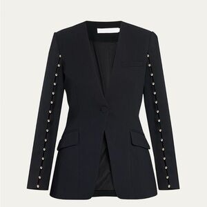 $795 SIMKHAI Maizie Cocktail Crepe Collarless Blazer Sz 8